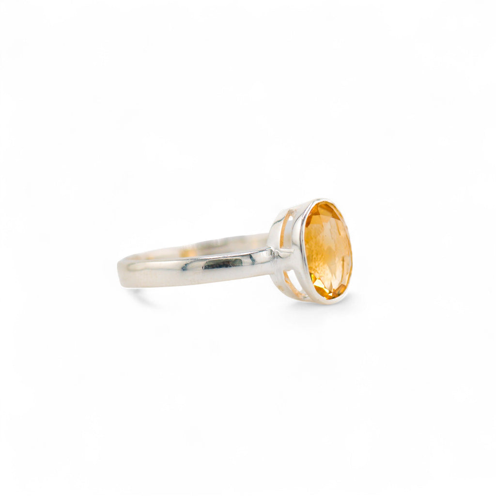 Citrine charm ring