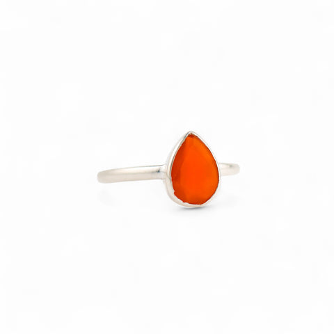 Venus teardrop carnelian ring