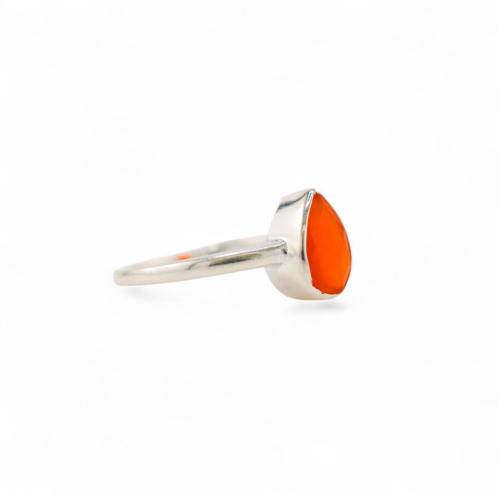 Venus teardrop carnelian ring