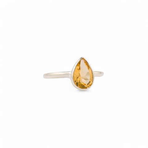 Venus teardrop citrine ring