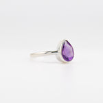 Venus teardrop amethyst ring