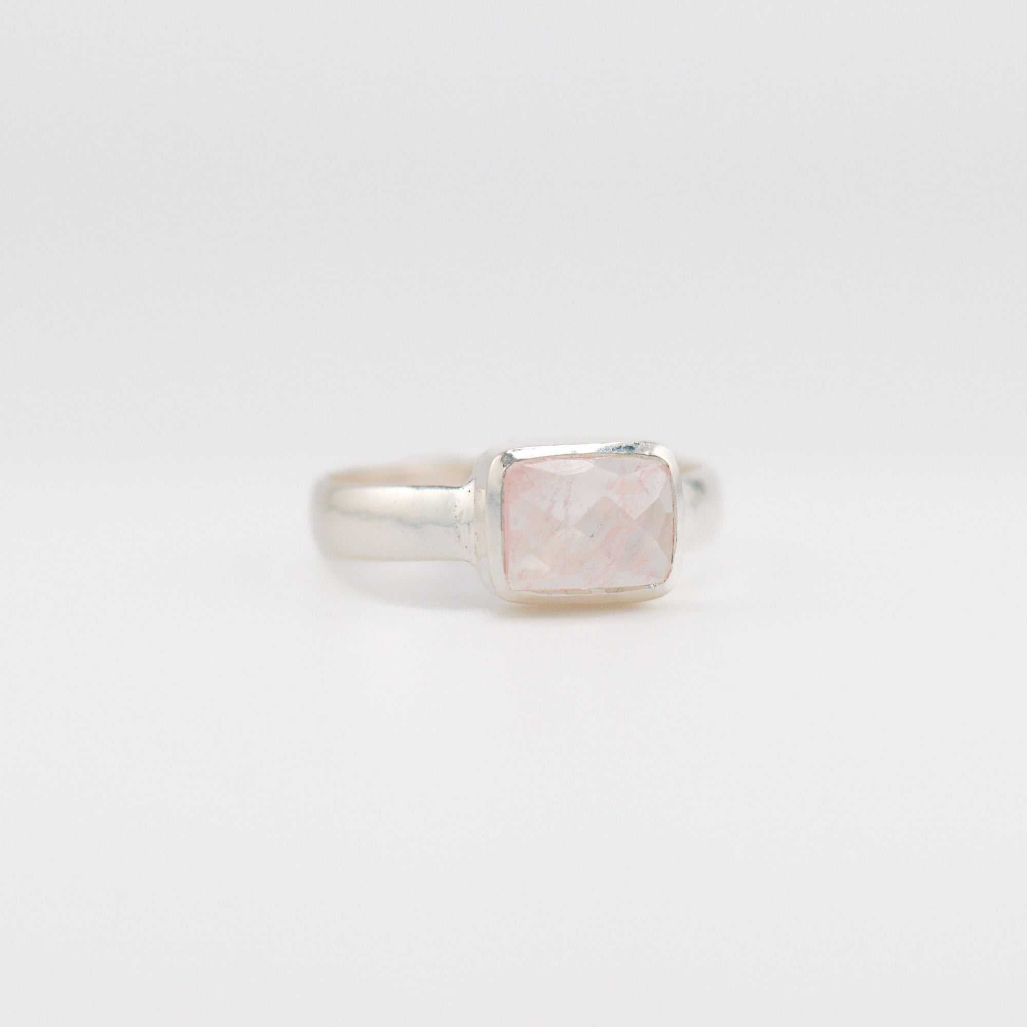 Reverse Cuboid morganite ring