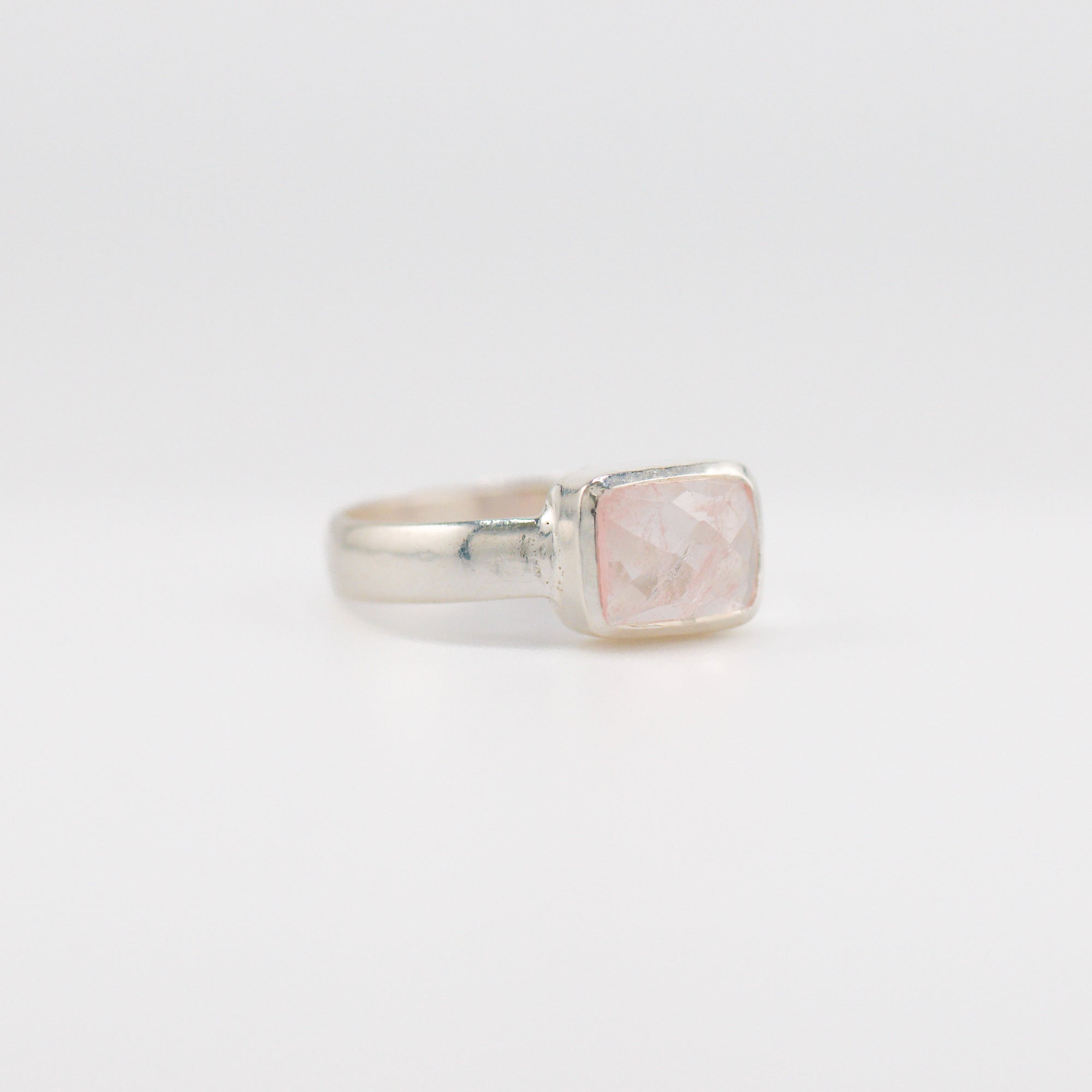 Reverse Cuboid morganite ring