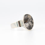 Nordic black rutile quartz ring