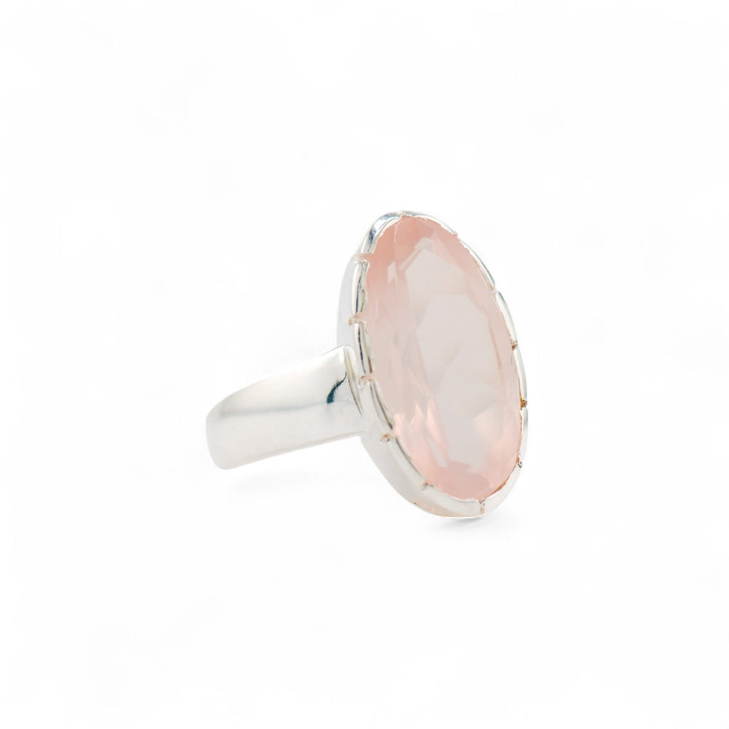 Selene rose quartz ring
