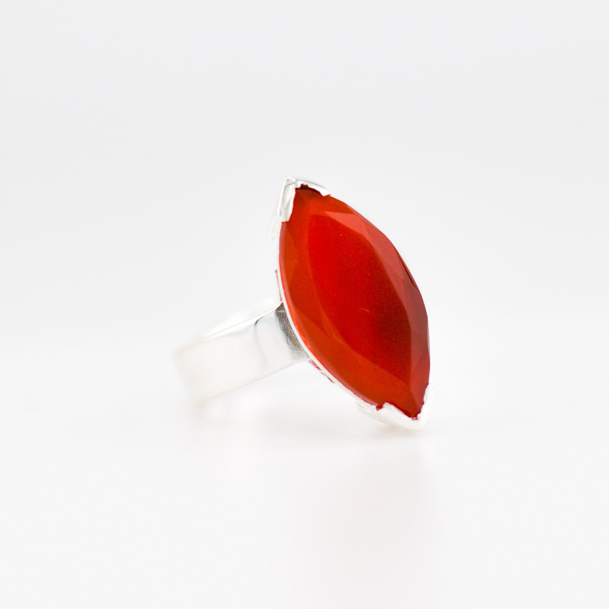 Marquise carnelian ring