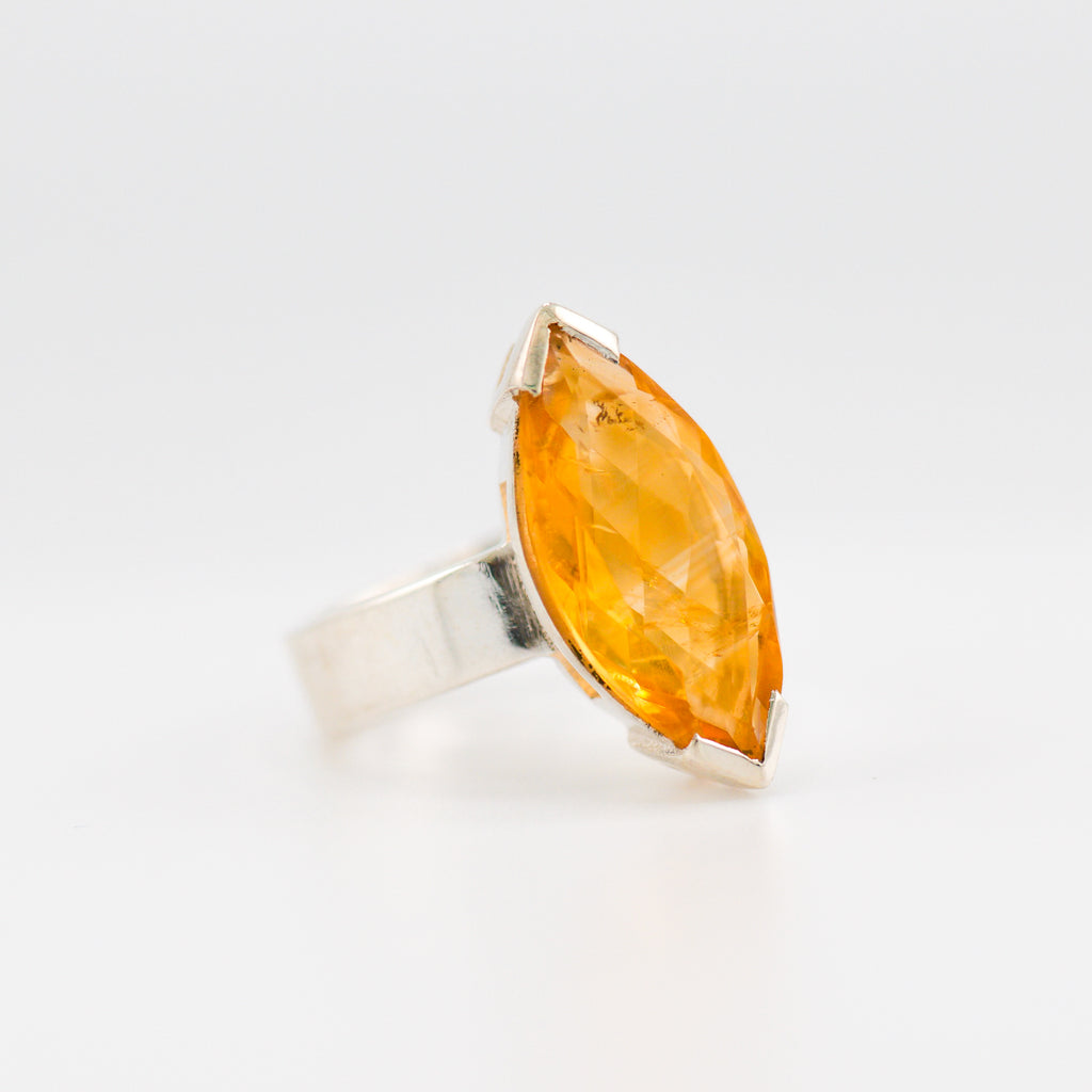 Marquise citrine ring
