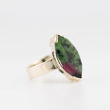 Marquise ruby zoisite ring