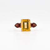 Gaia Citrine and Garnet ring