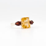 Gaia Citrine and Garnet ring