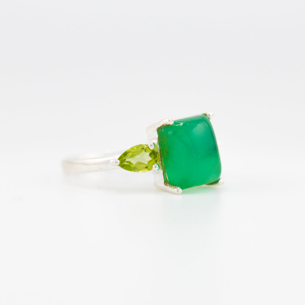 Gaia Chrysoprase and Peridot ring