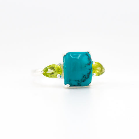 Gaia Turquoise and Peridot ring