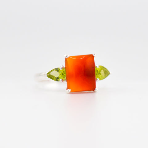 Gaia Carnelian and Peridot ring