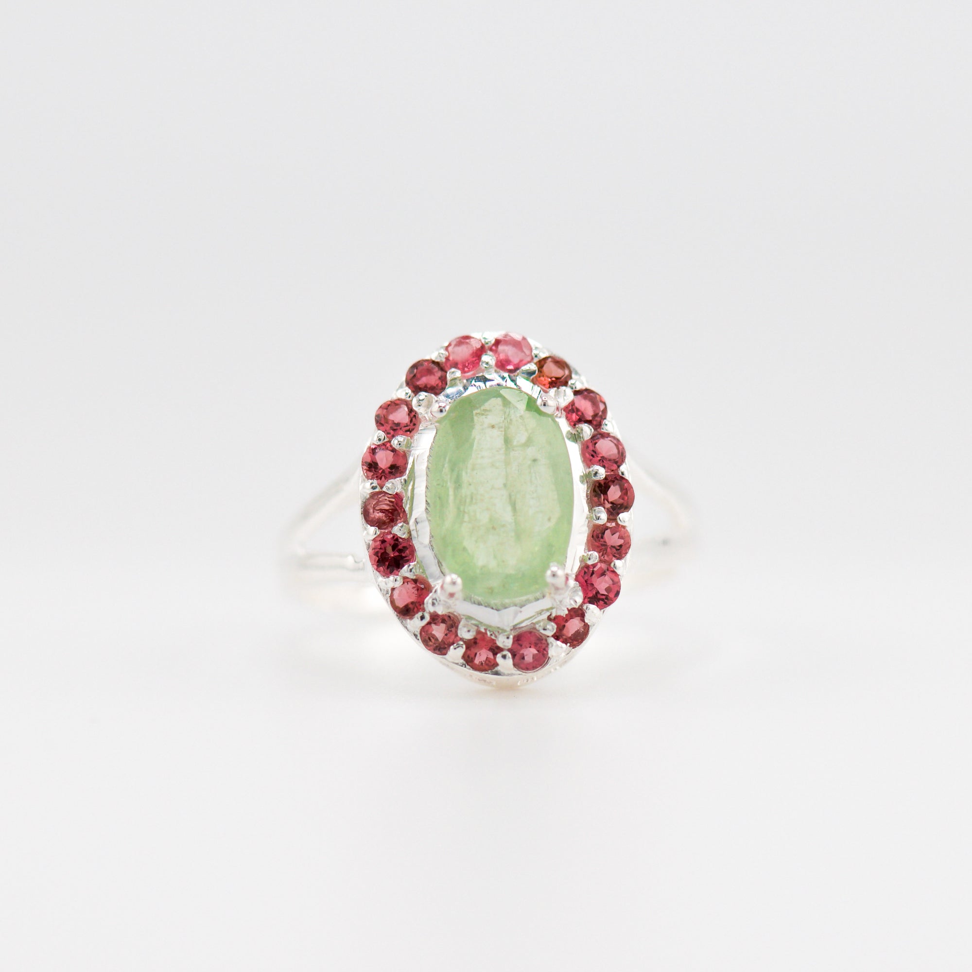 Laxmi Green Kyanite and Pink Tourmaline ring
