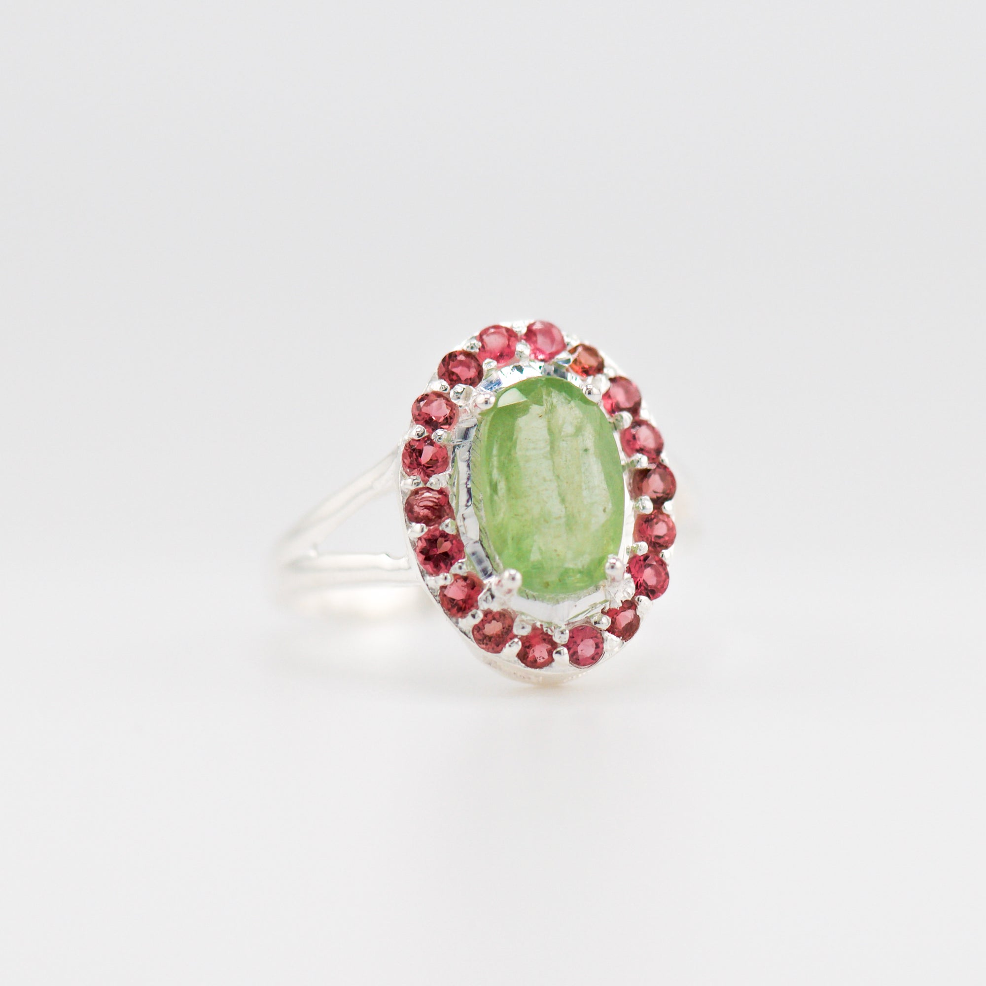 Laxmi Green Kyanite and Pink Tourmaline ring