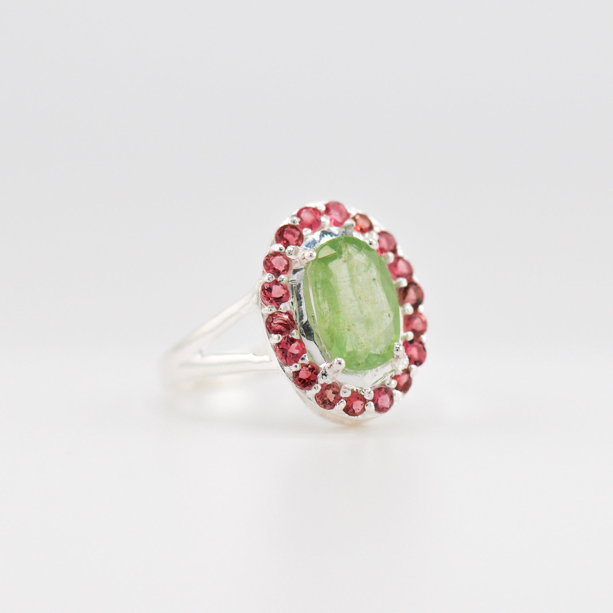 Laxmi Green Kyanite and Pink Tourmaline ring