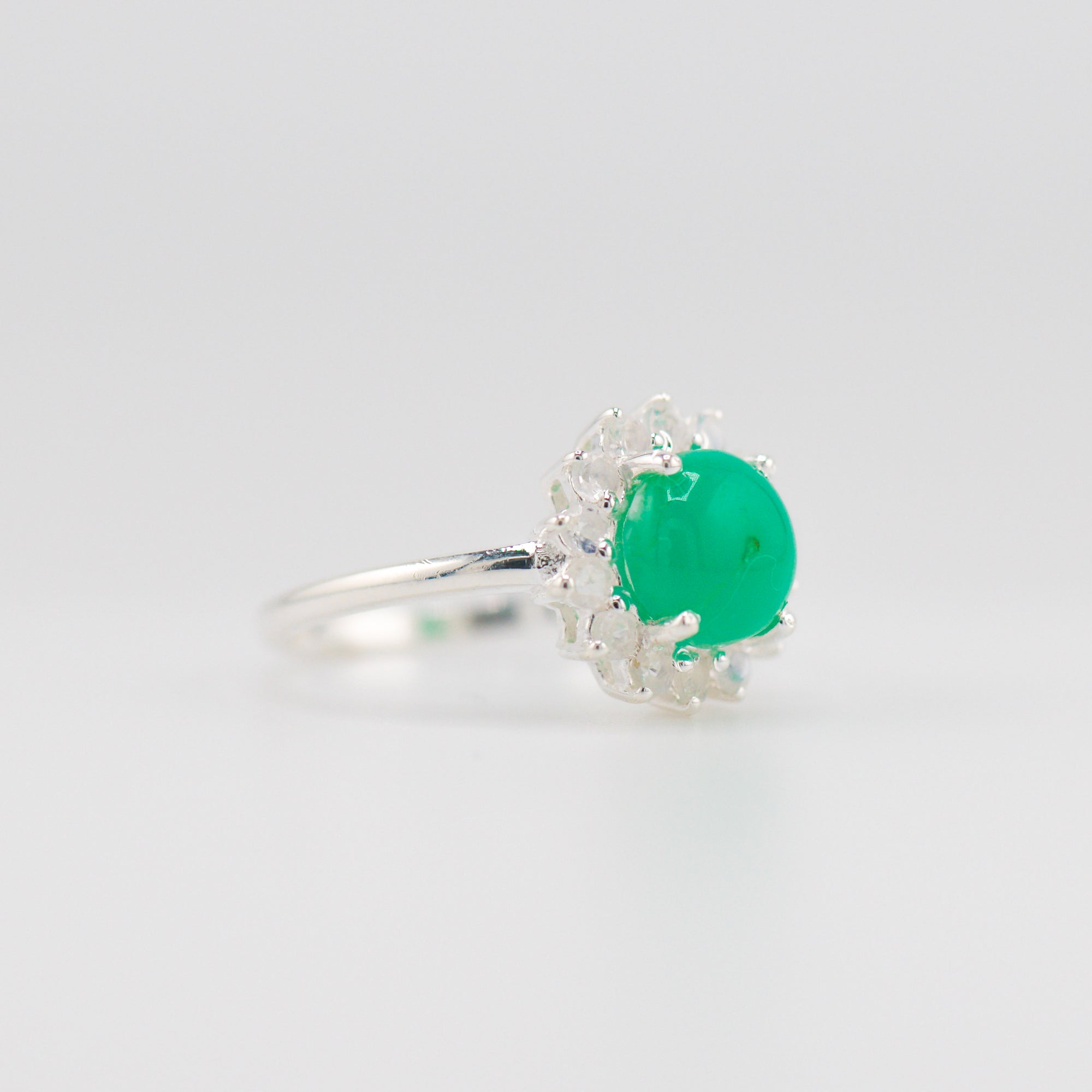 Laxmi Chrysoprase and Moonstone ring