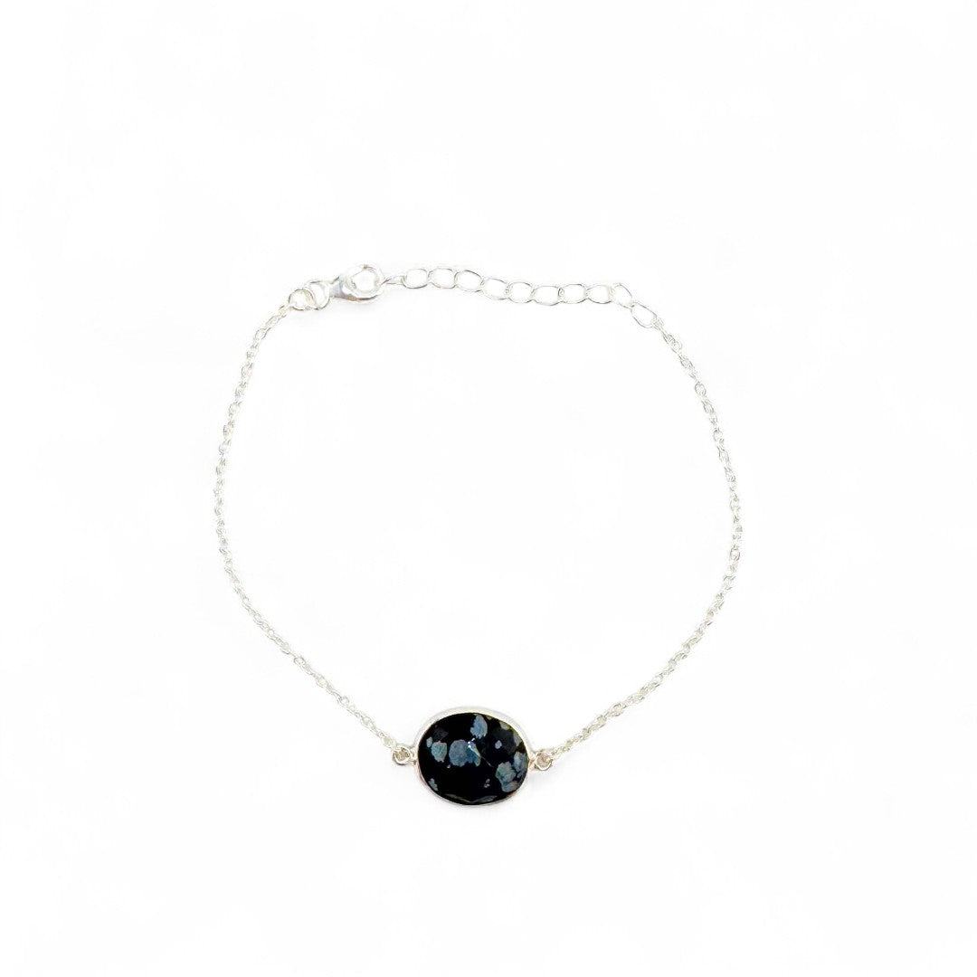 Snowflake obsidian bracelet