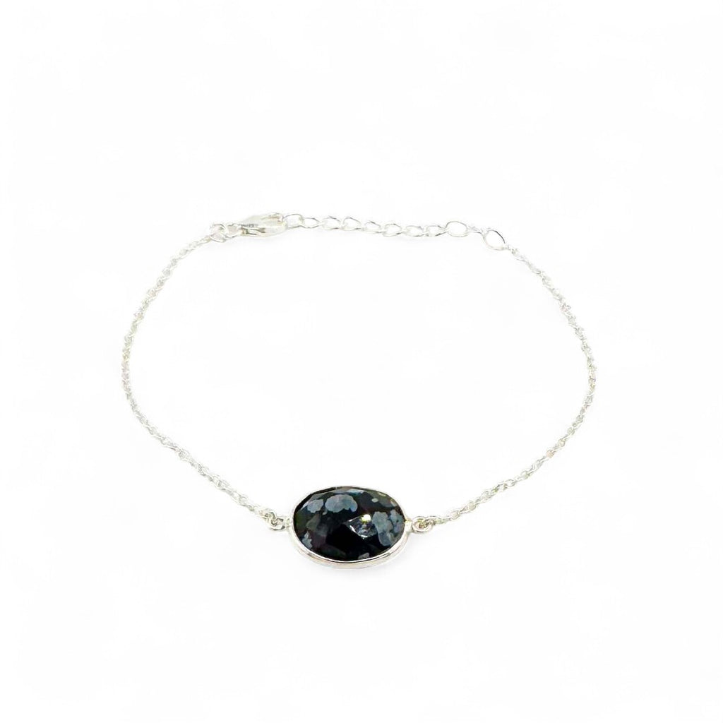 Snowflake obsidian bracelet