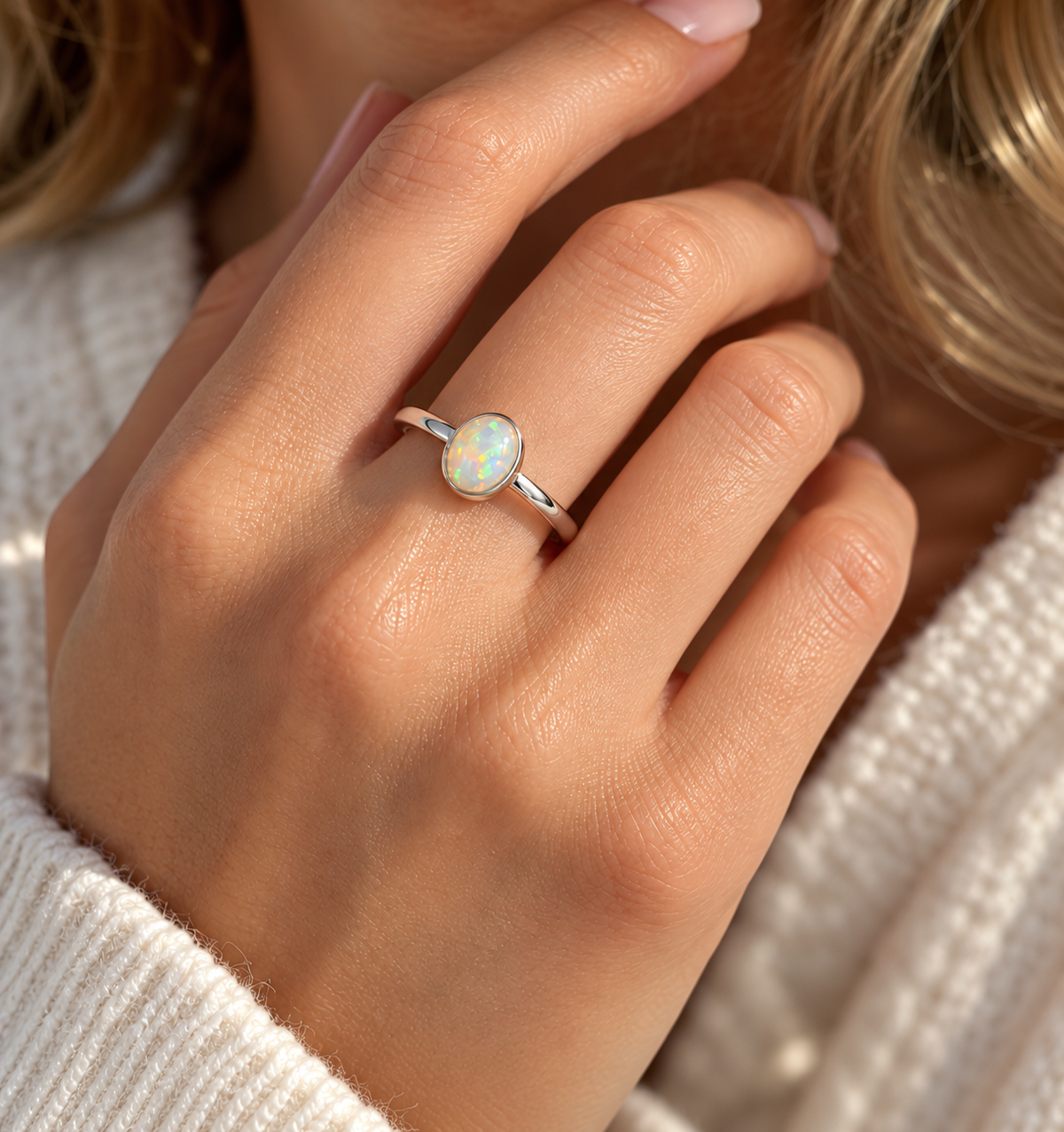 Opal luna ring