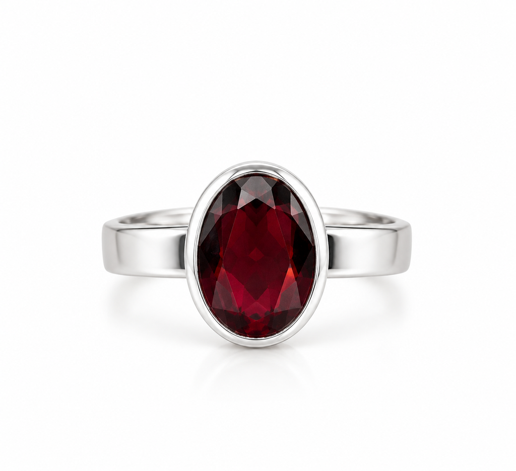 Crimson garnet ring