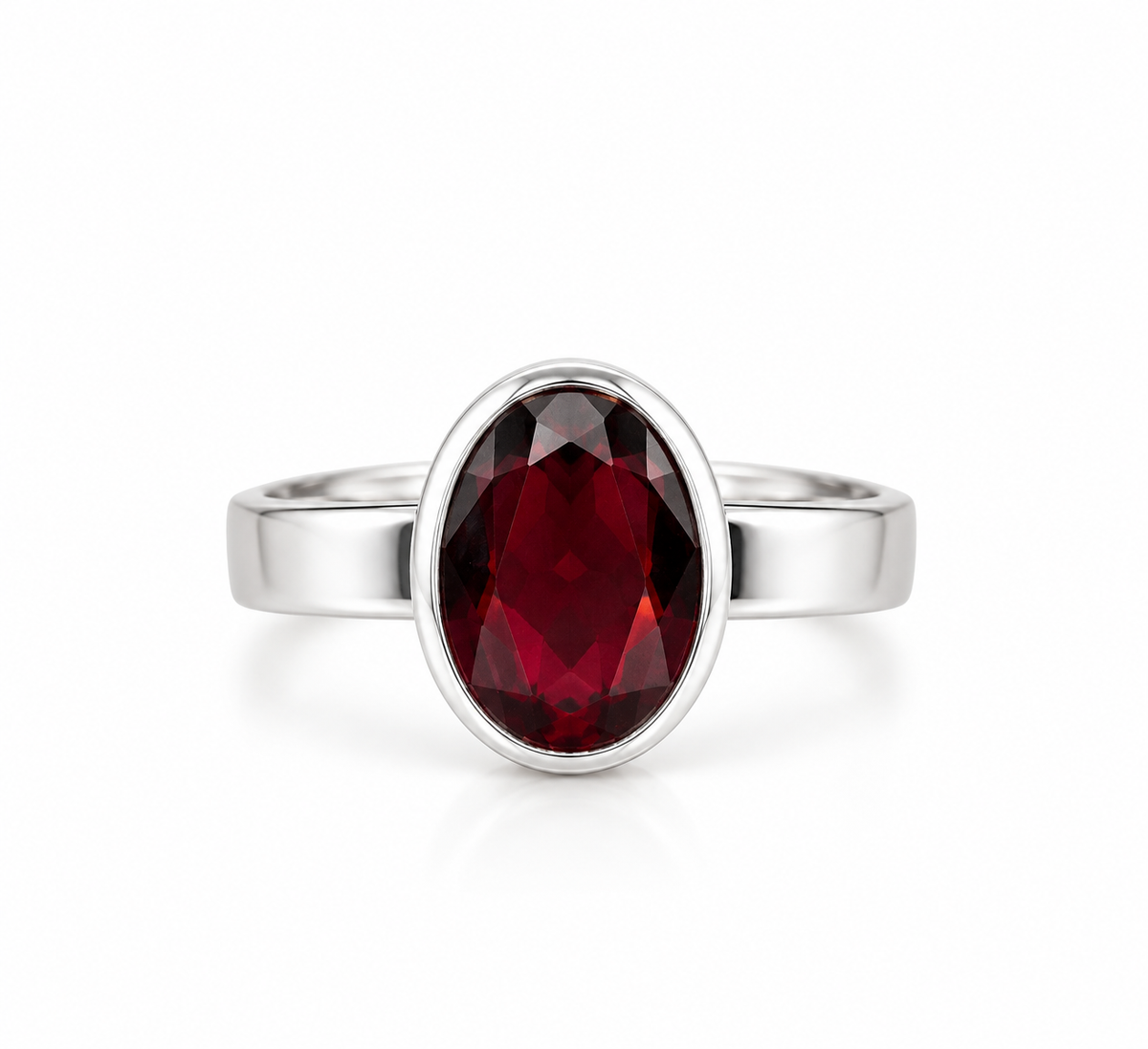 Crimson garnet ring