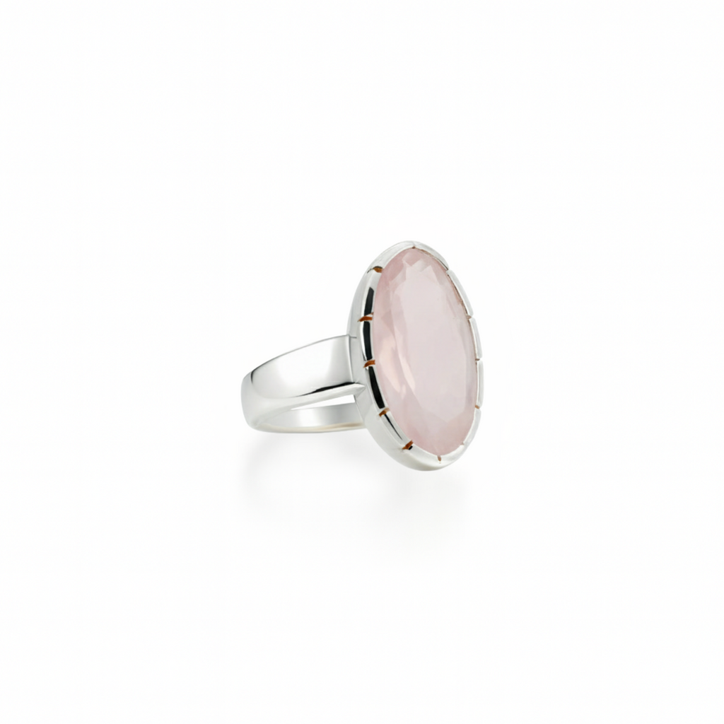 Selene rose quartz ring