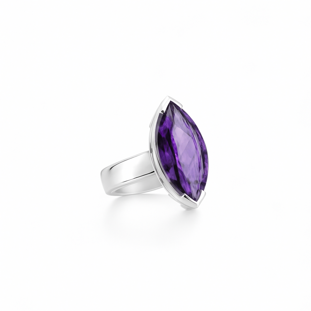 Marquise amethyst ring