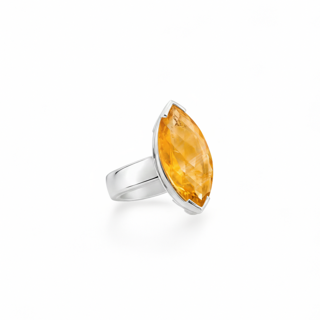 Marquise citrine ring