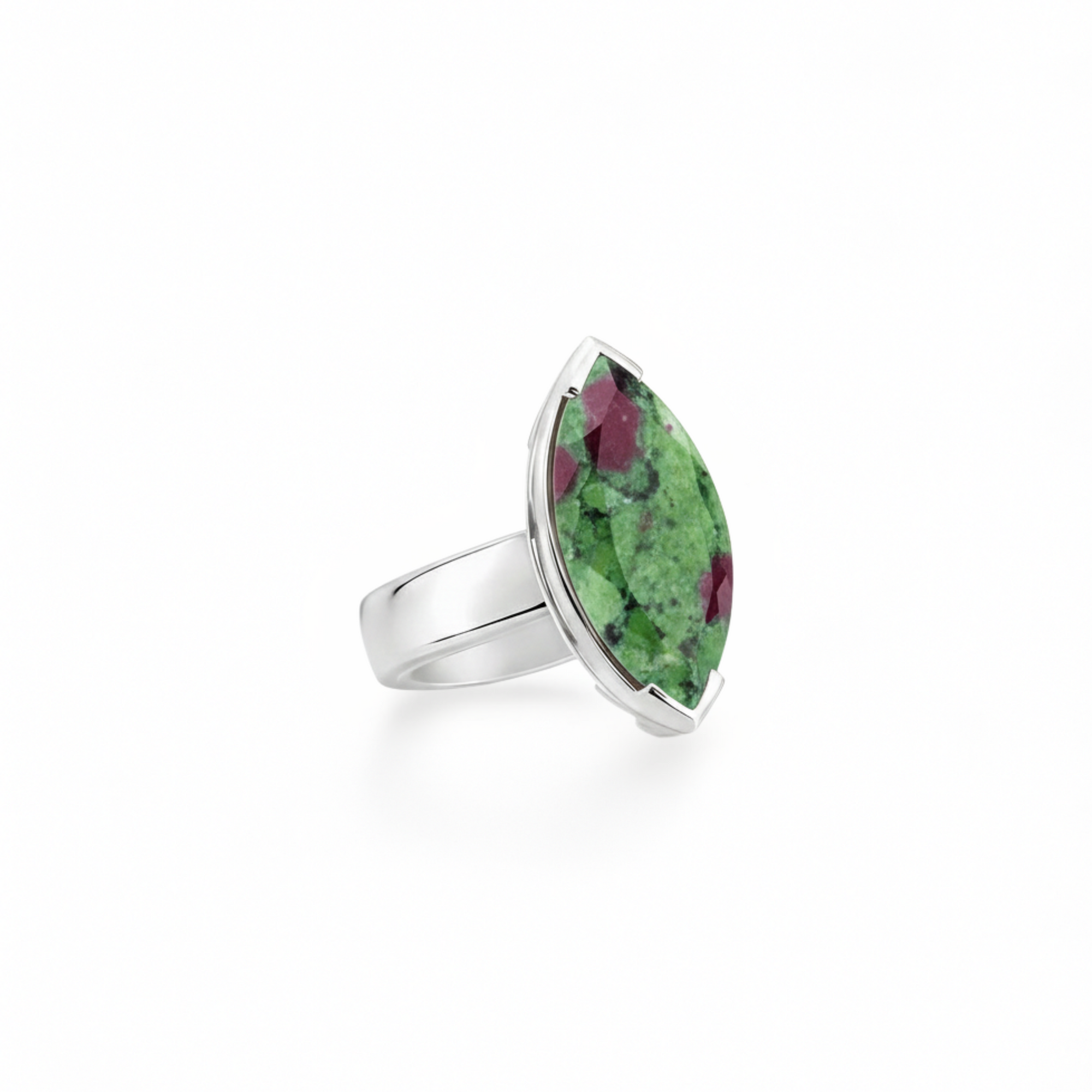 Marquise ruby zoisite ring