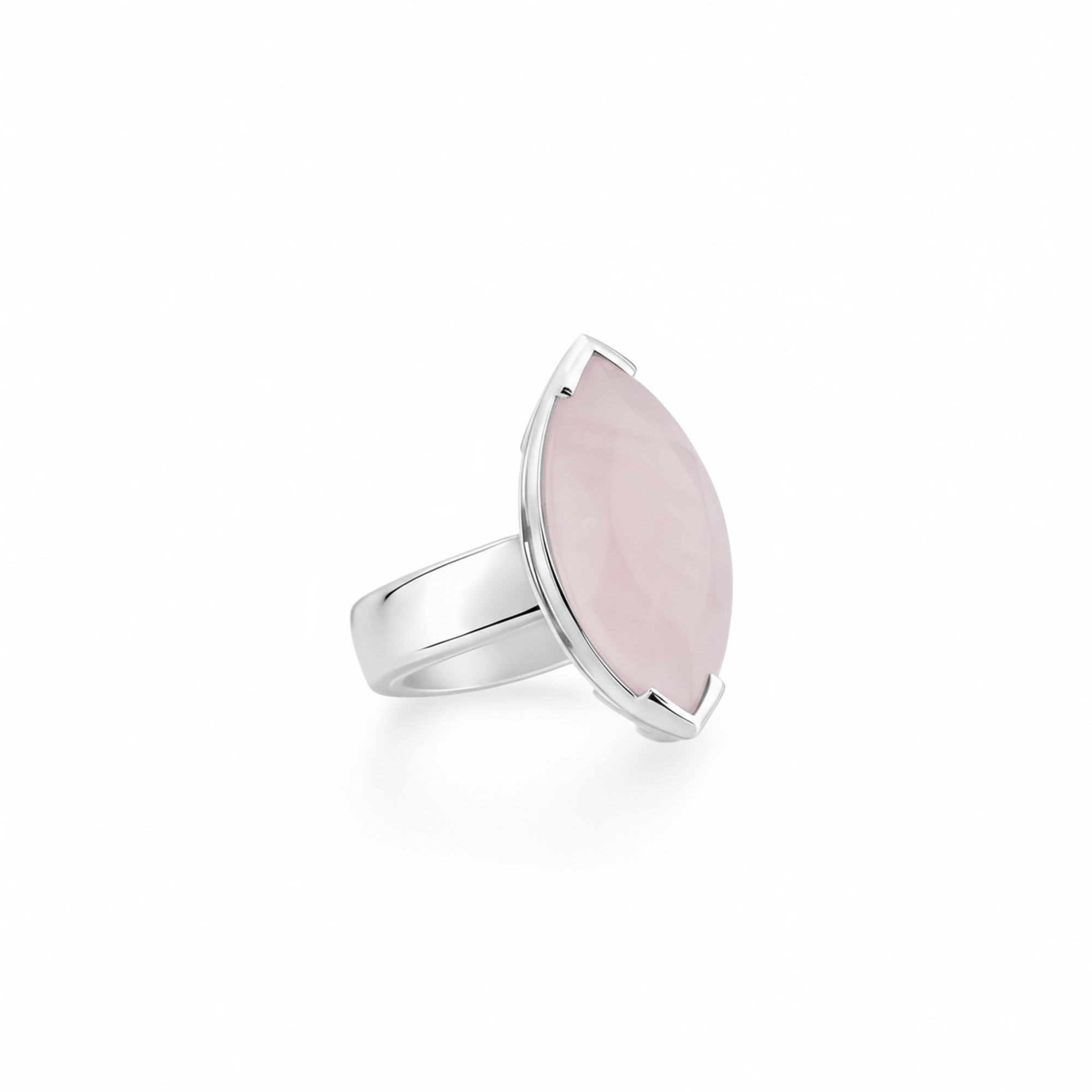 Marquise rose quartz ring