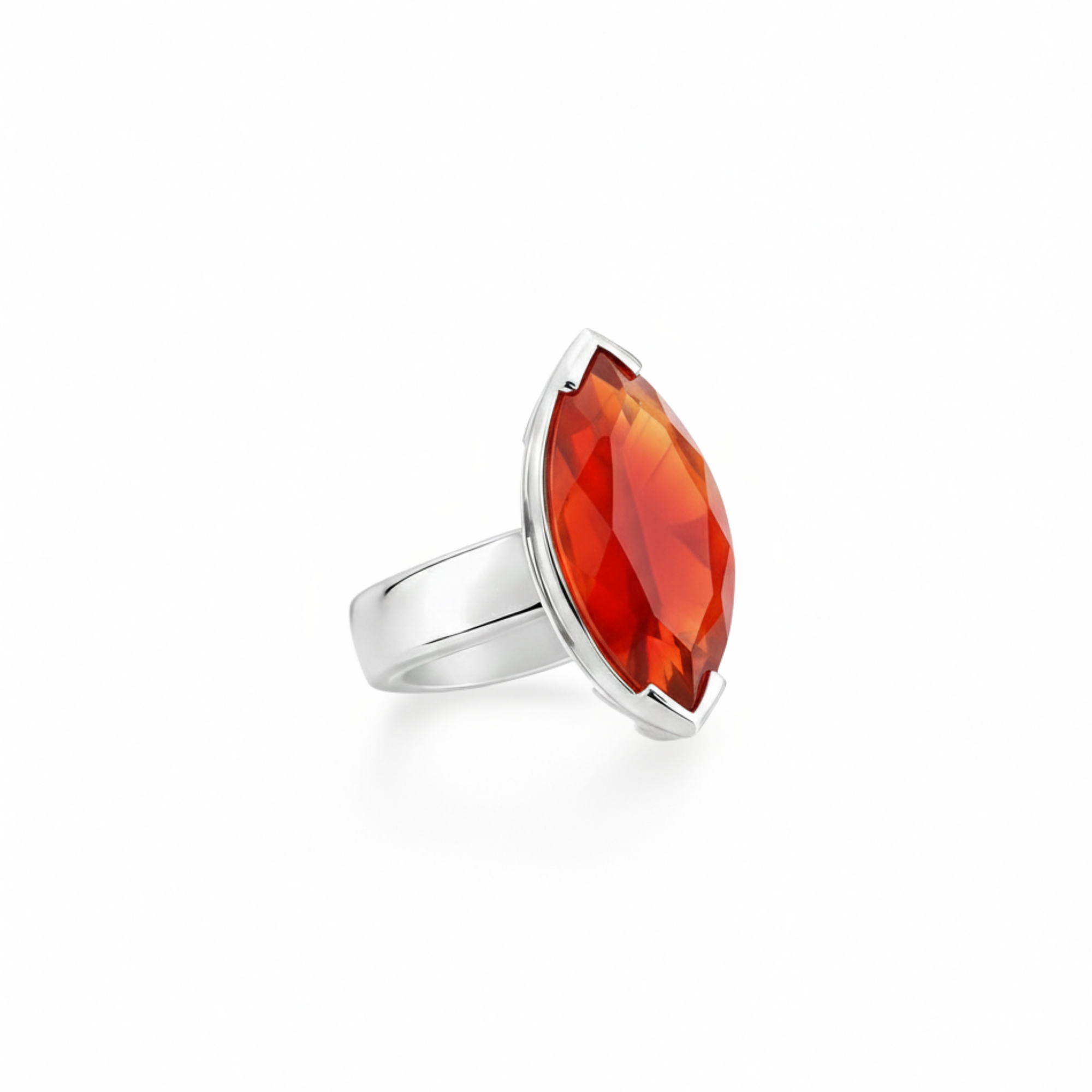 Marquise carnelian ring