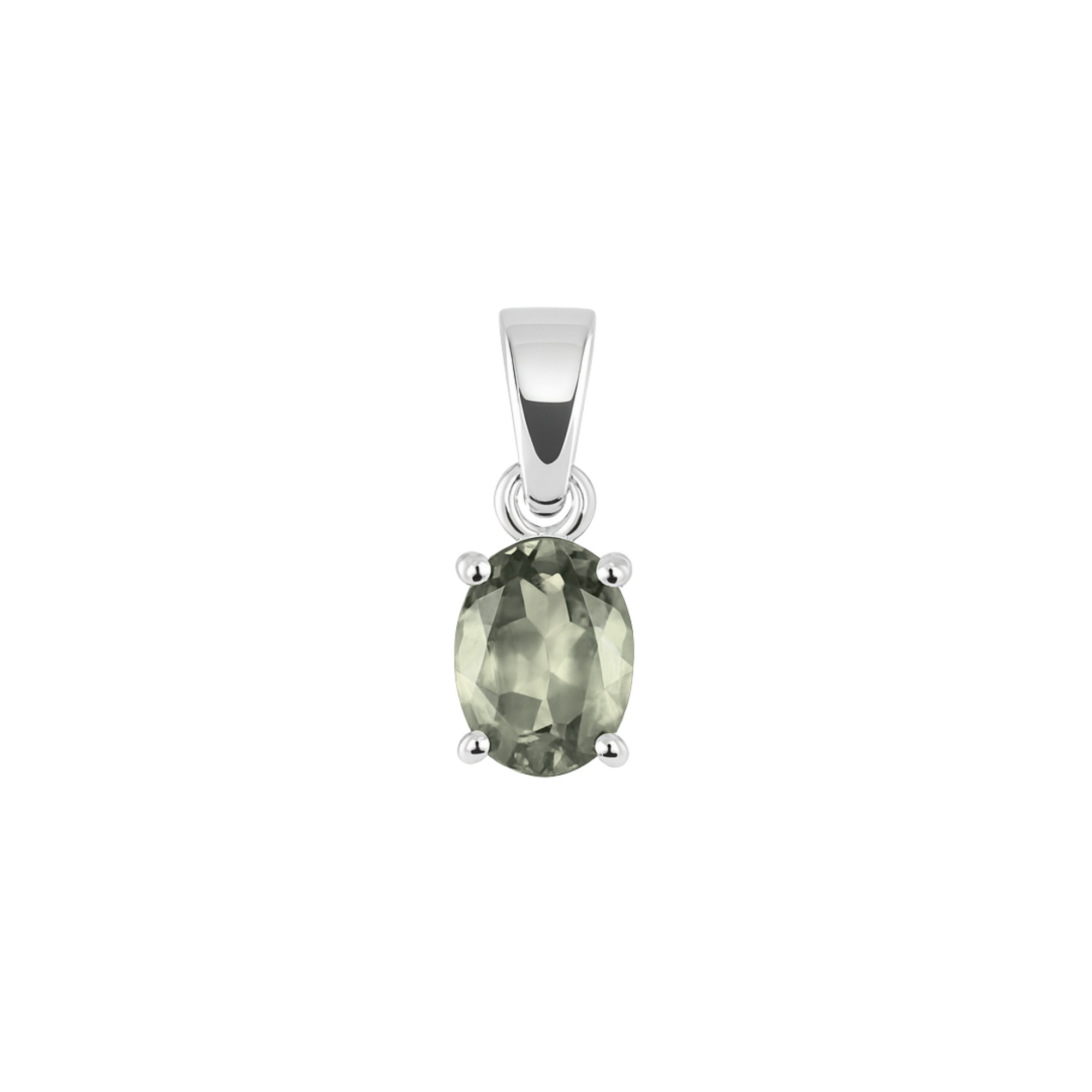 Lunara Green amethyst oval pendant