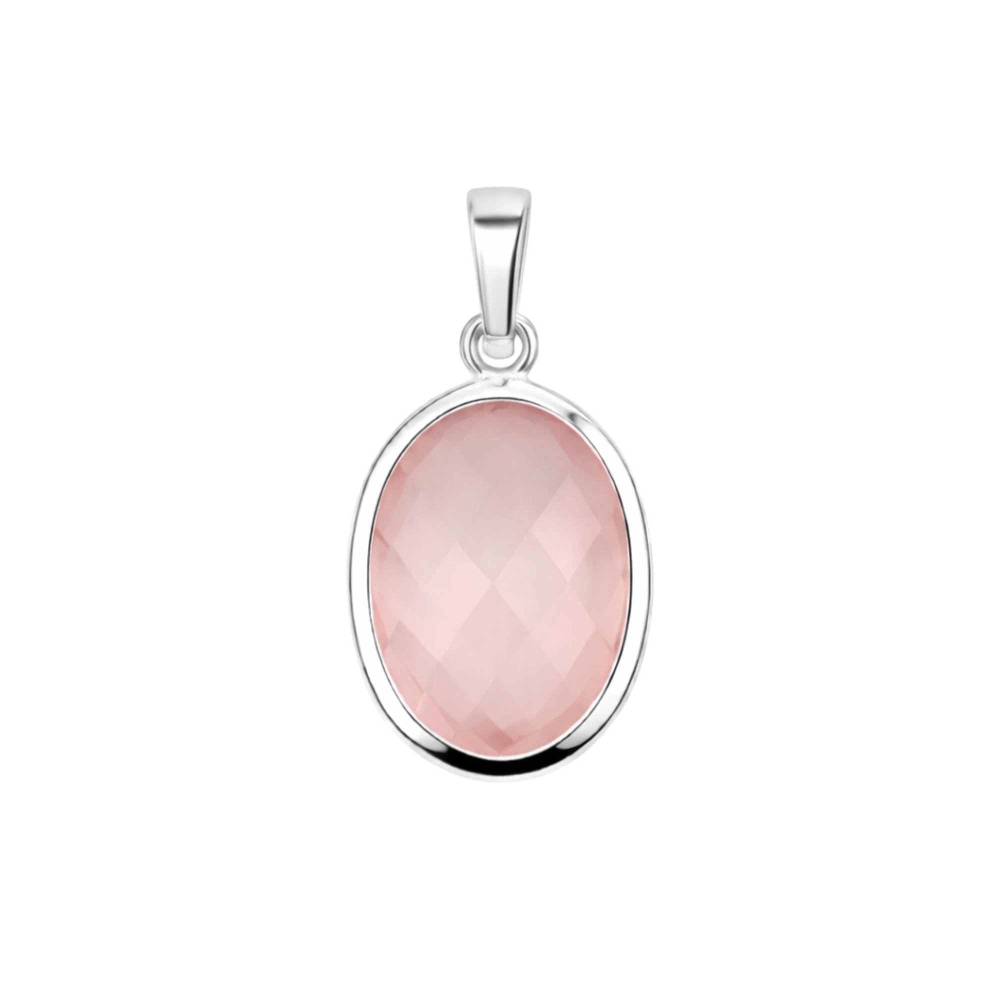Lunara rose quartz oval pendant