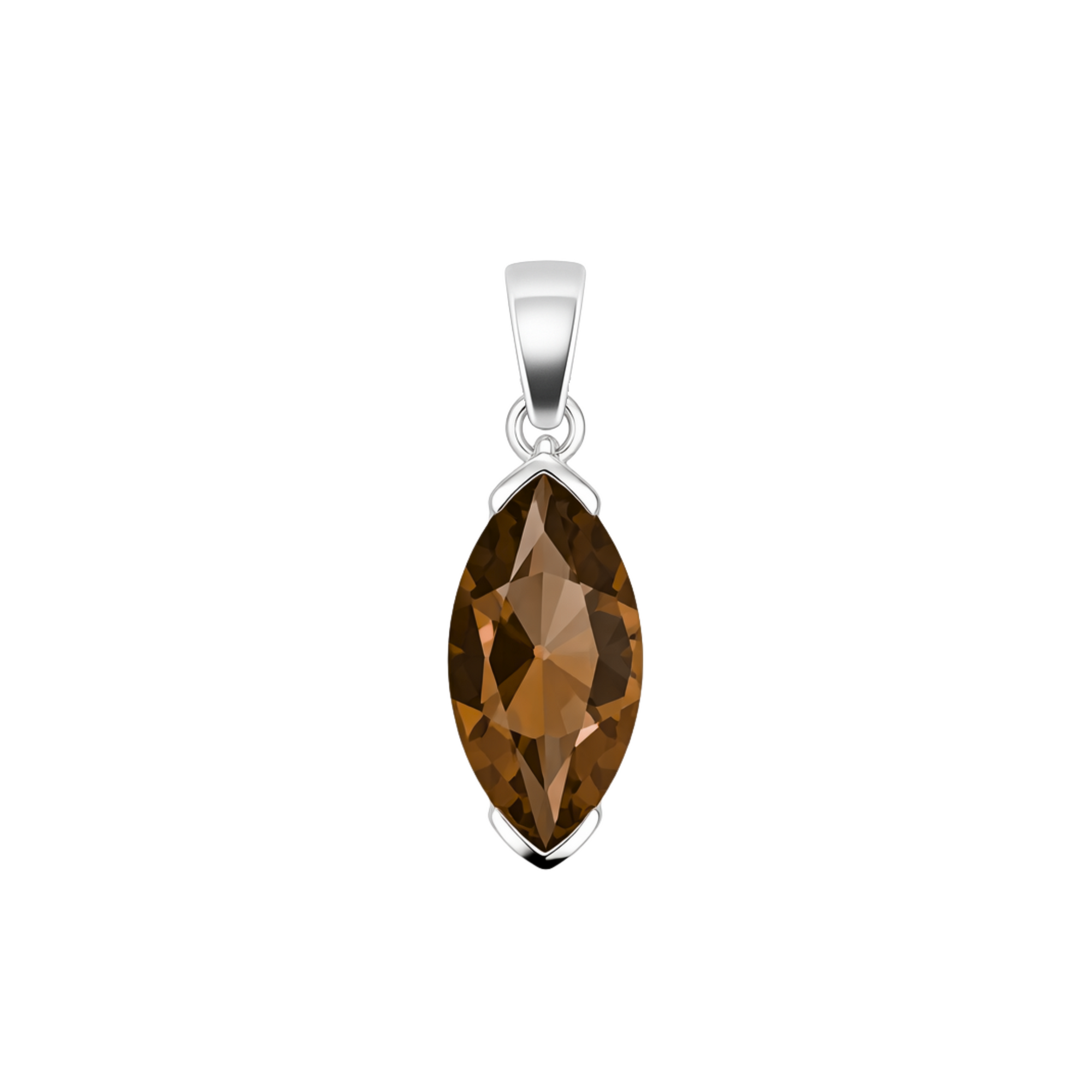 Marquise smoky quartz pendant
