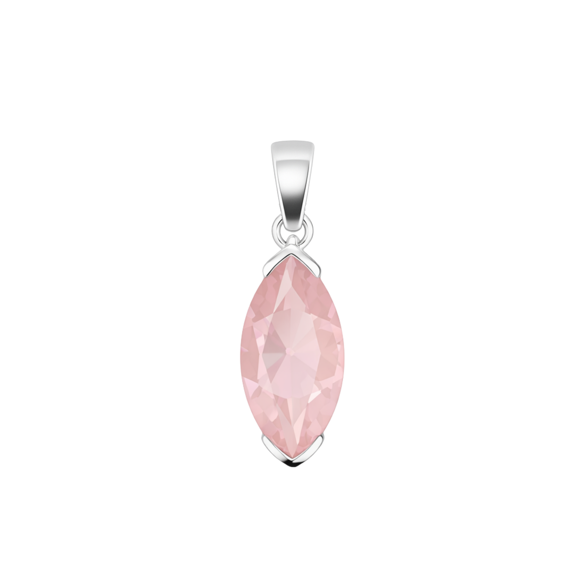 Marquise rose quartz pendant