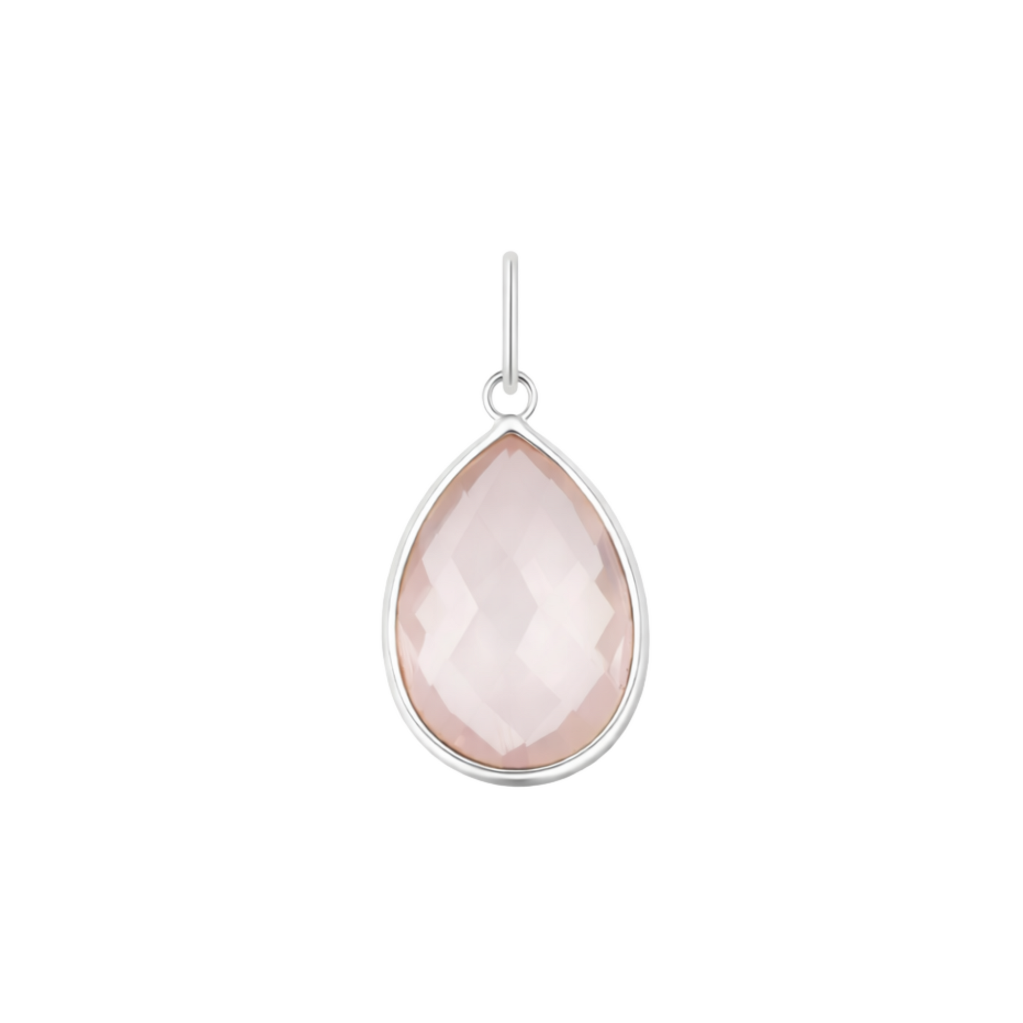Rose quartz teardrop pendant small