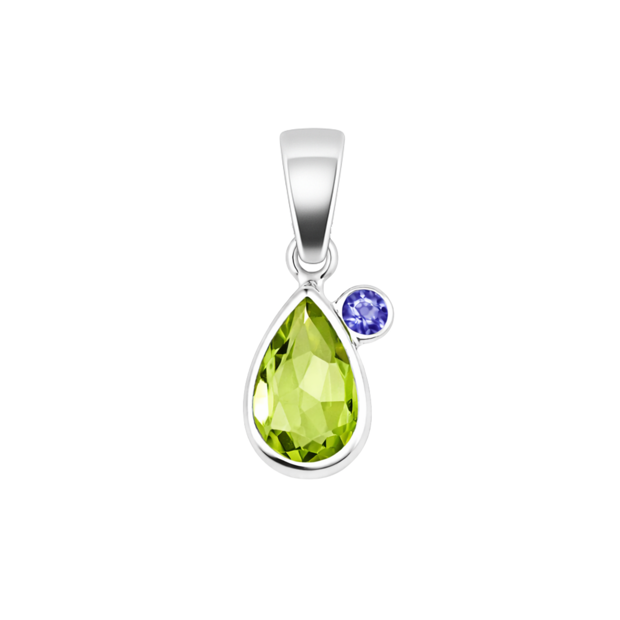 Wildmist peridot with tanzanite pendant