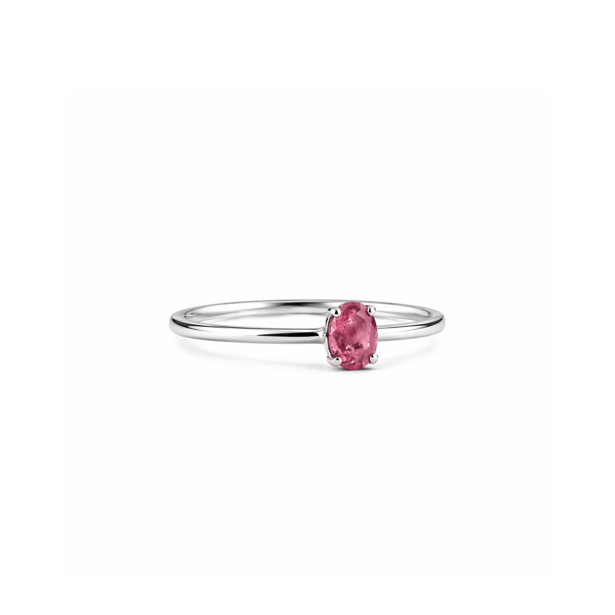Pink tourmaline 4x5 mm ring