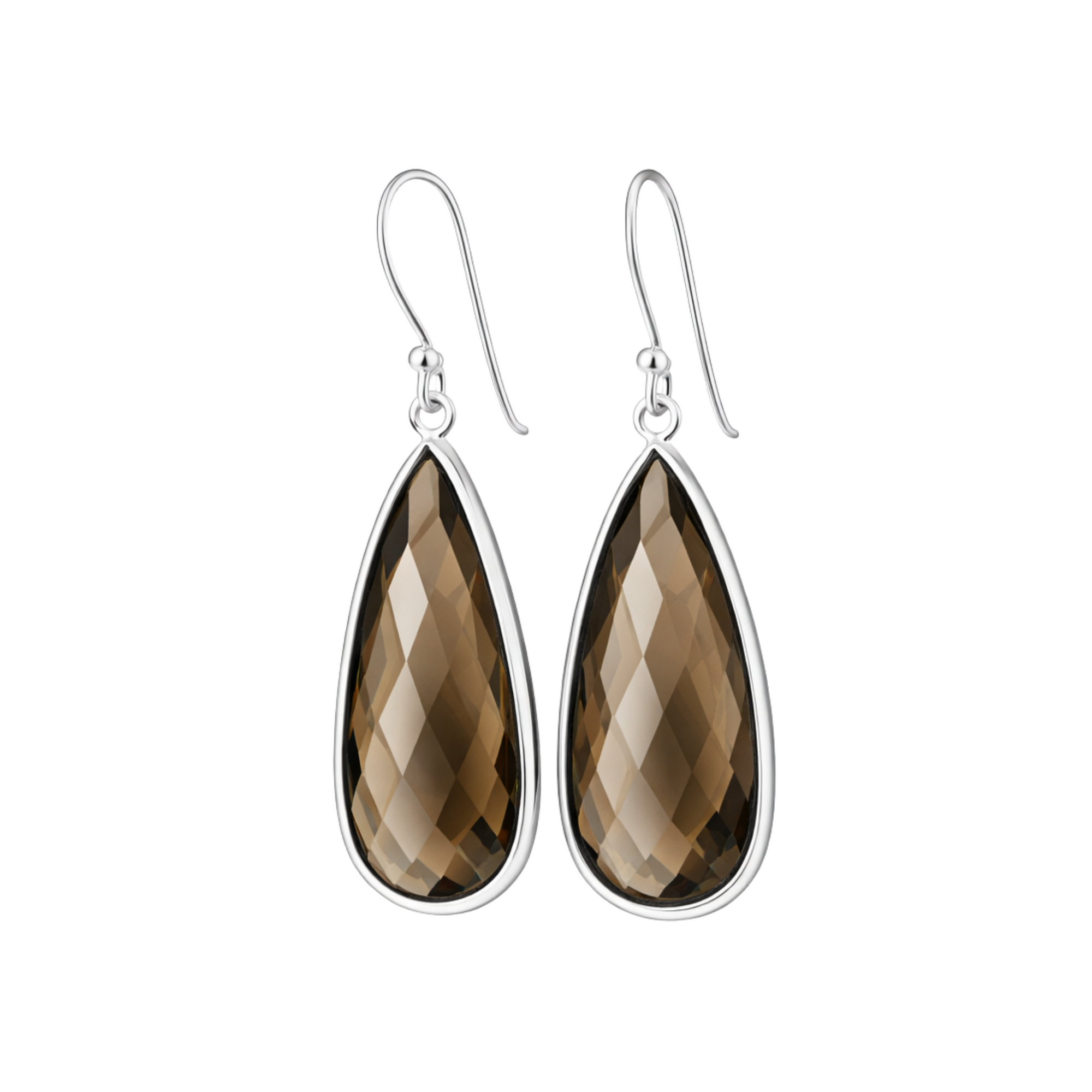 Long smoky quartz earrings