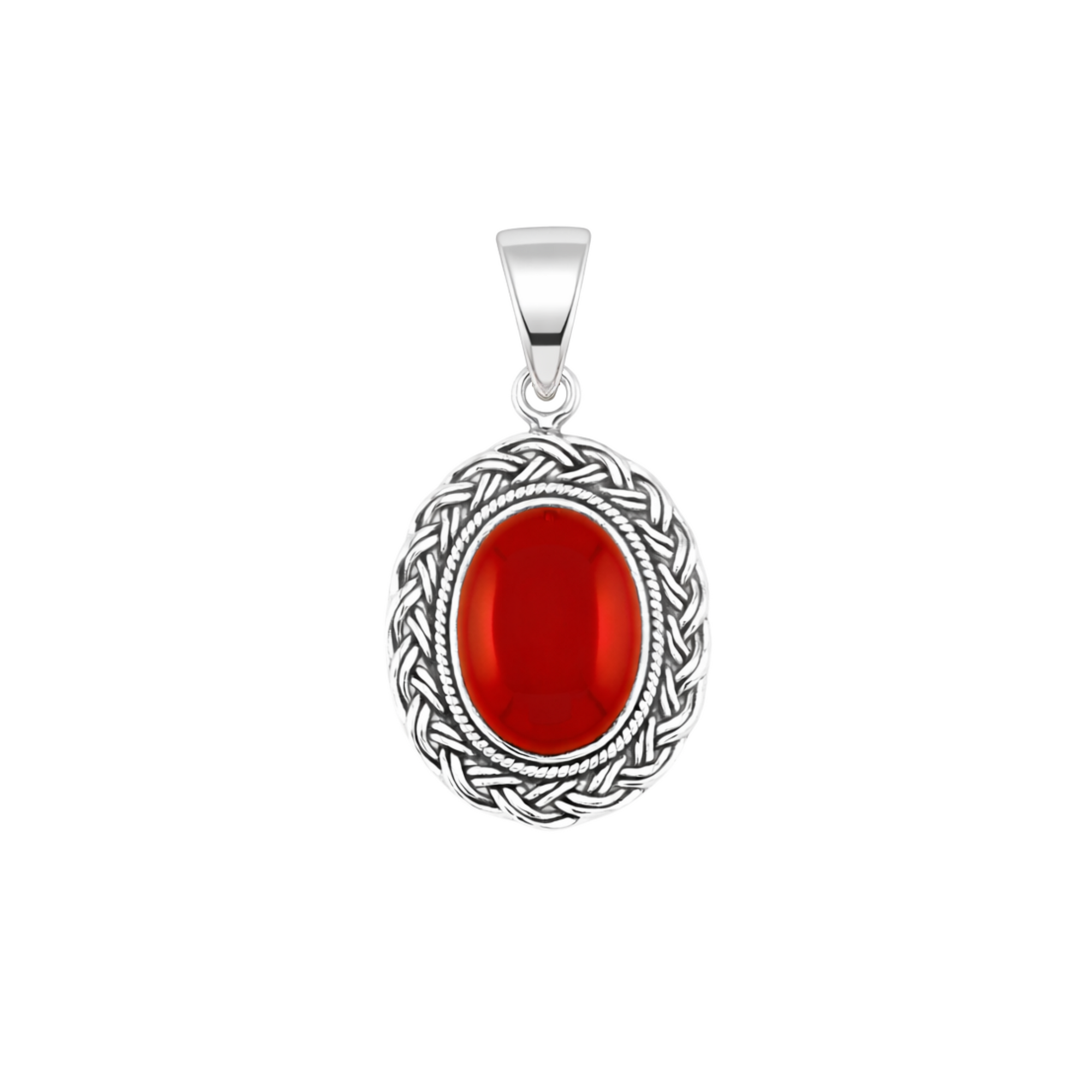 Carnelian braided pendant