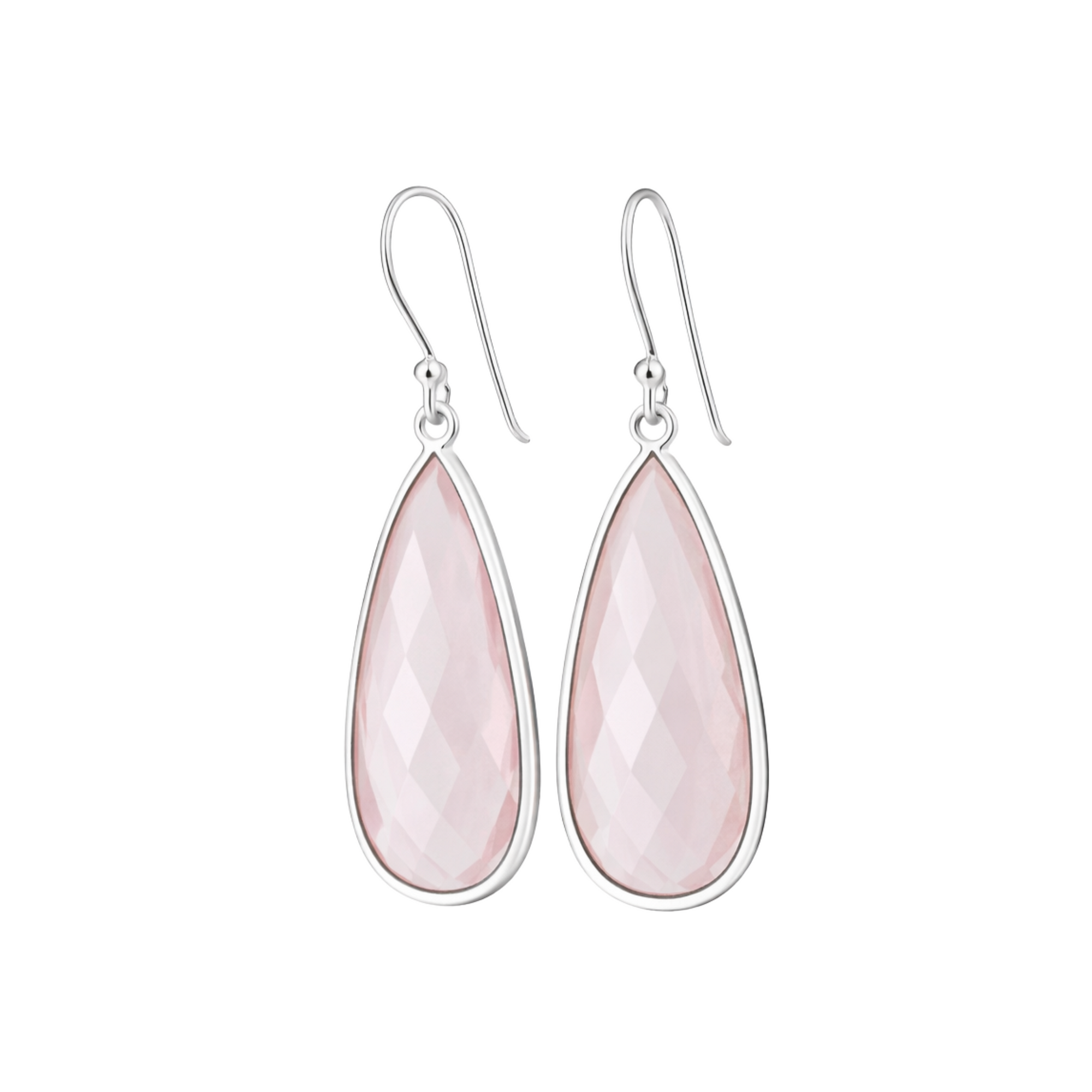 Long rose quartz earrings