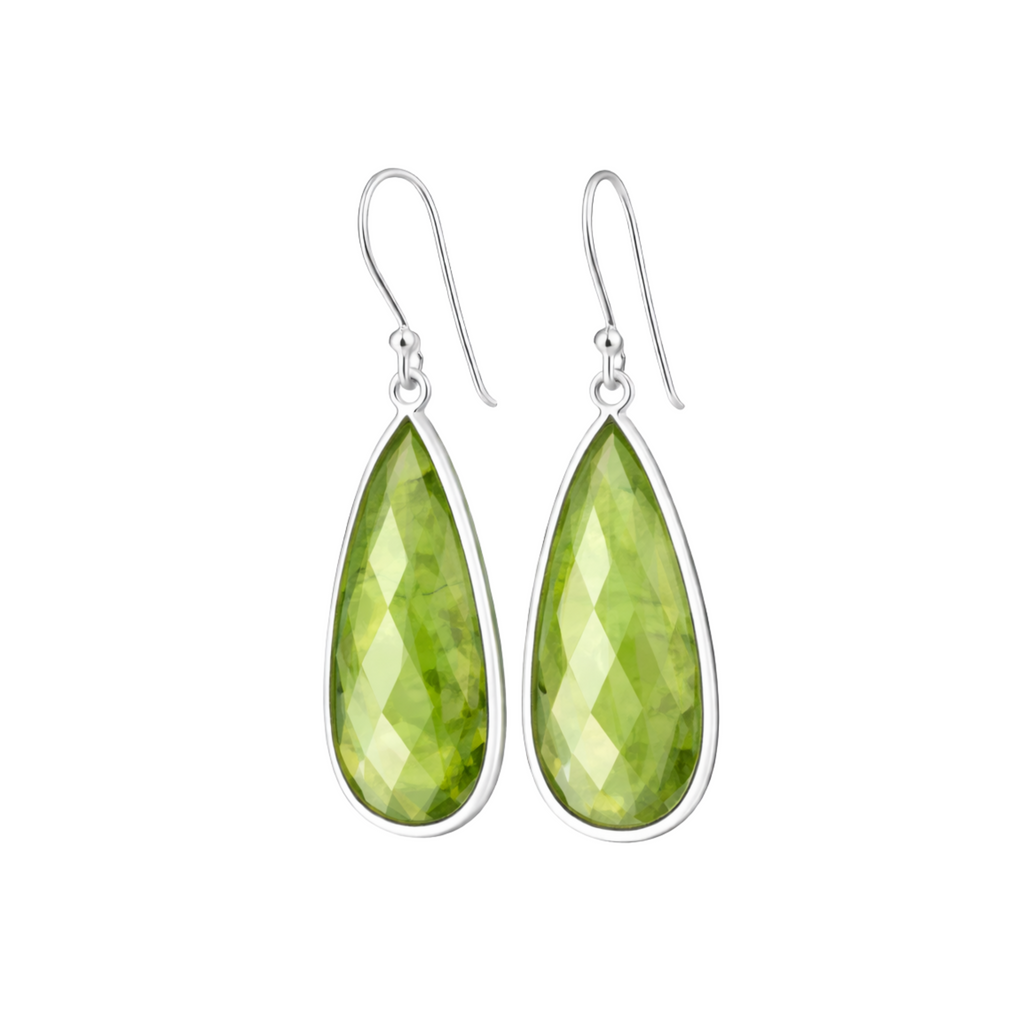 Long vesuvianite earrings