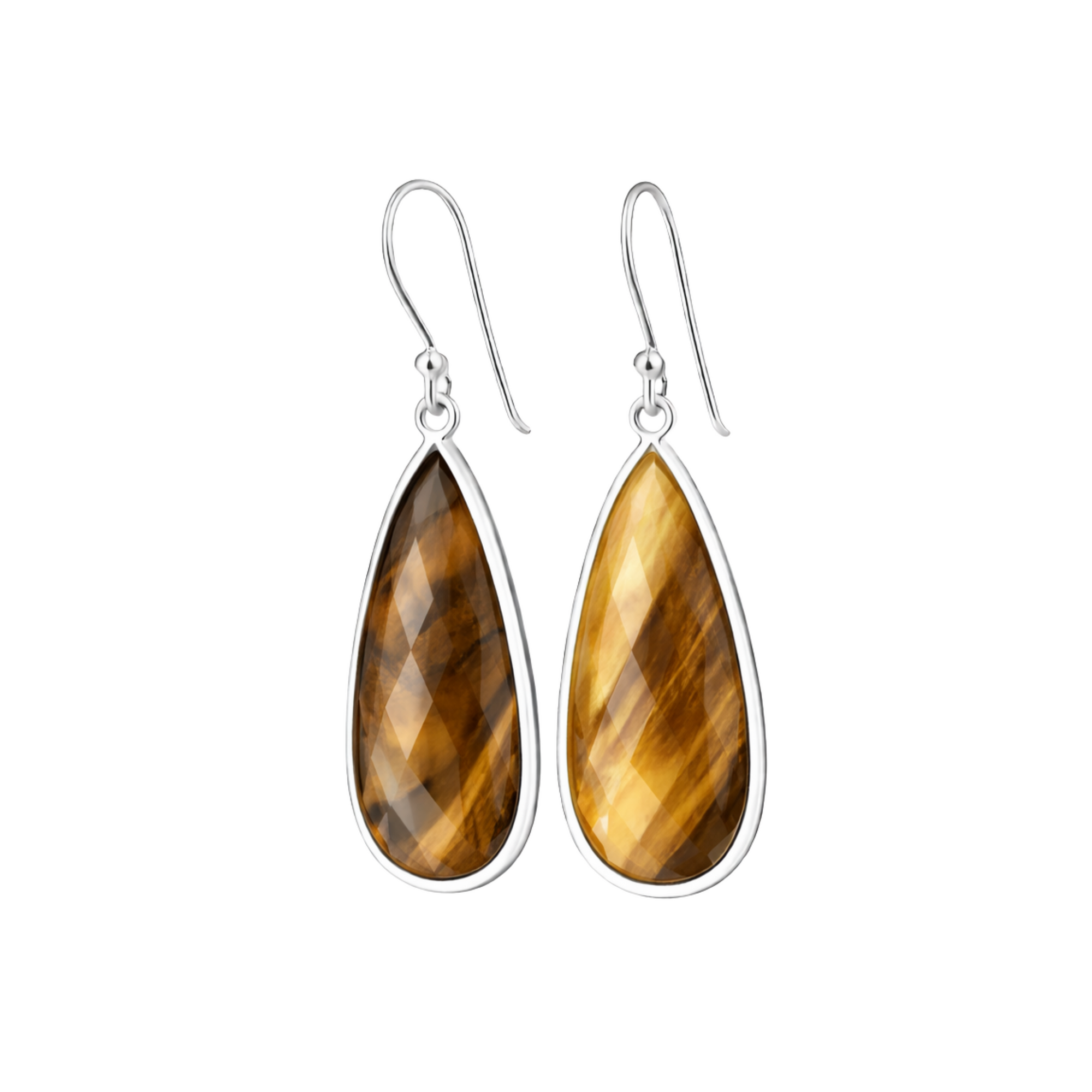 Long tiger's eye earrings