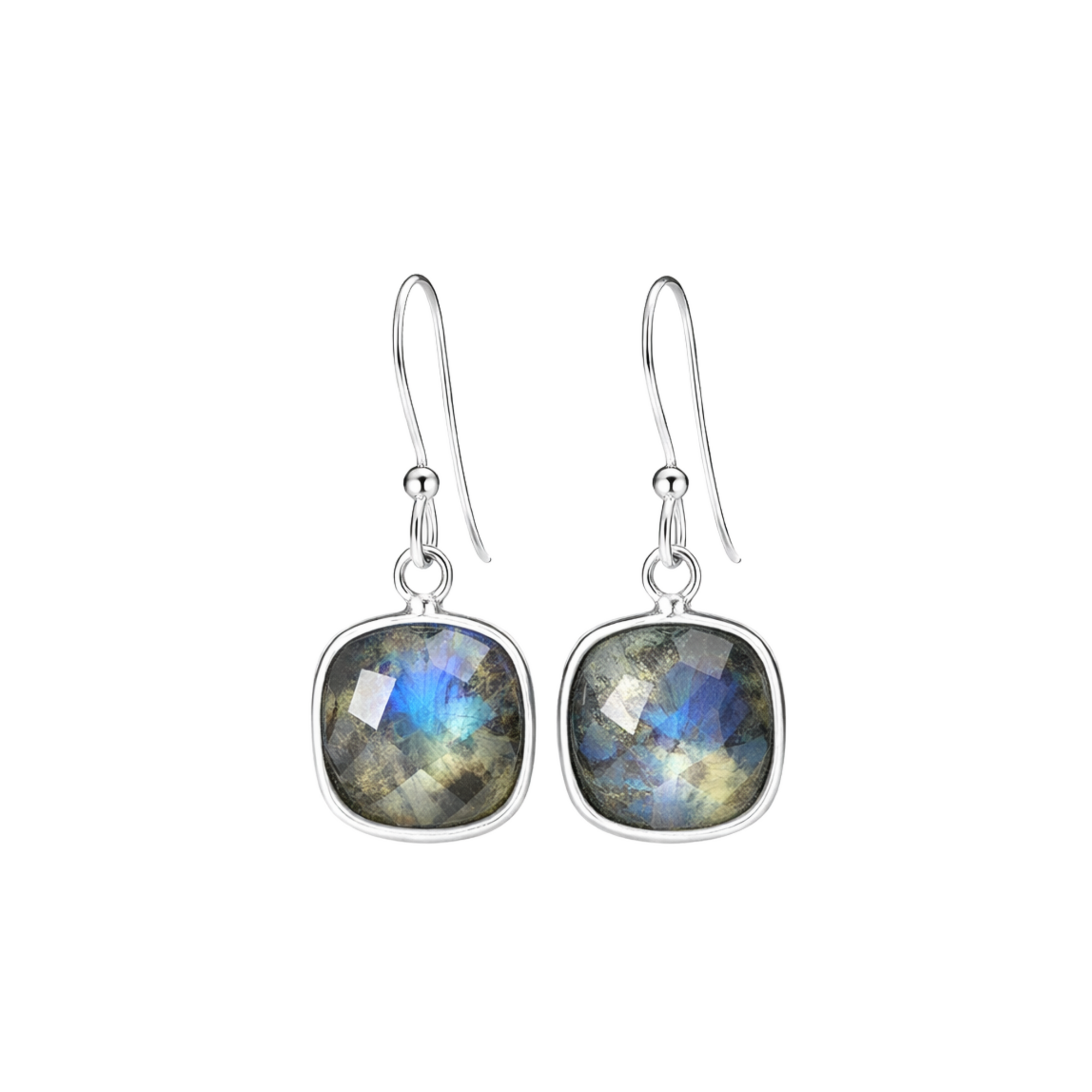 Labradorite magic cushion earrings