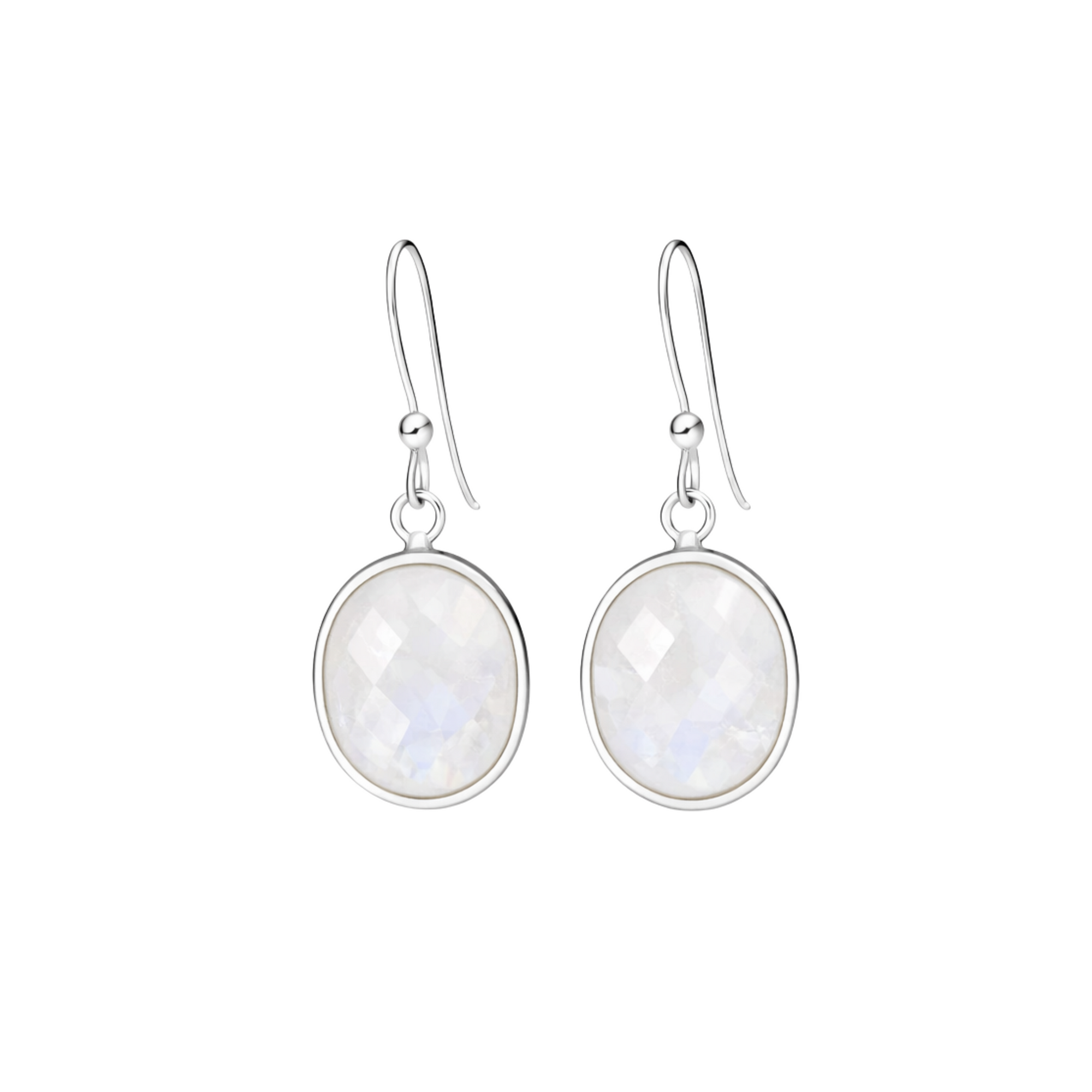 Rainbow moonstone magic oval earrings