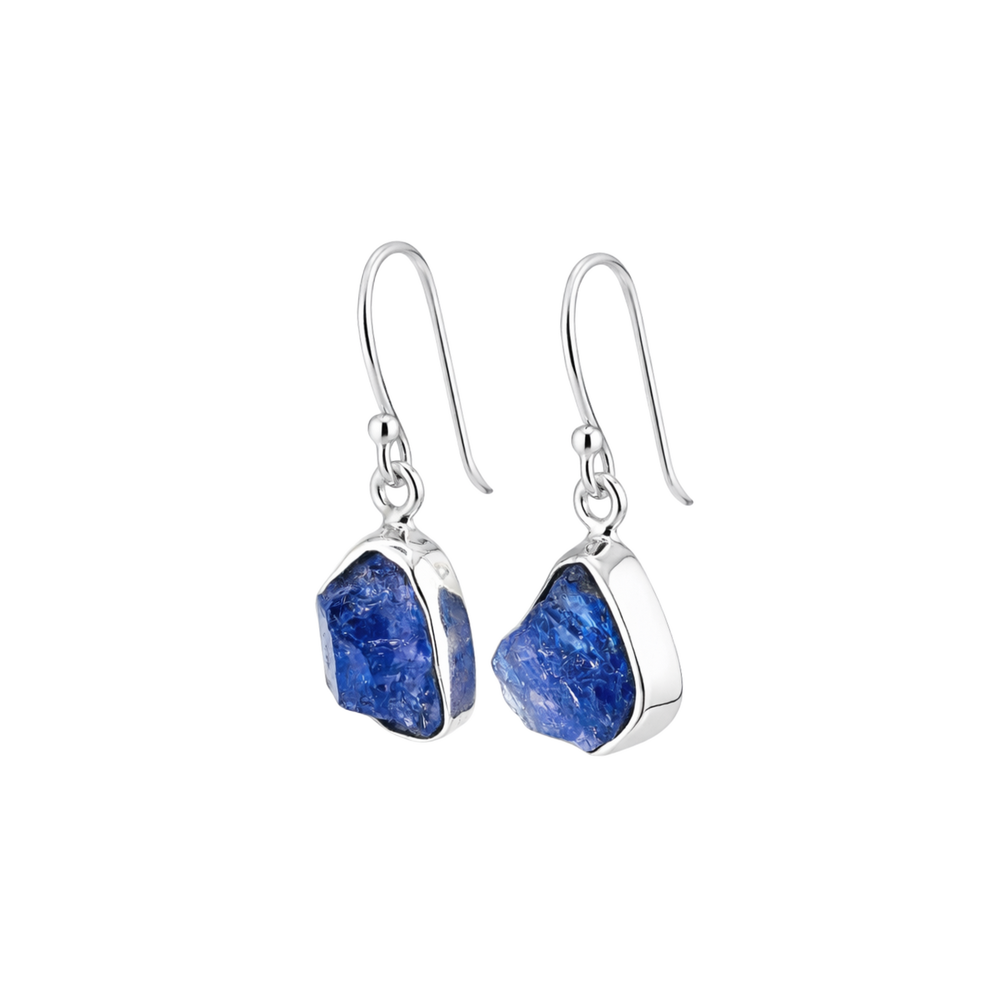 Rough tanzanite earrings