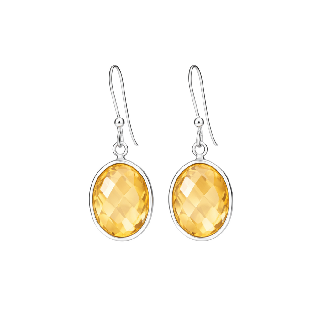 Citrine rose cut earrings