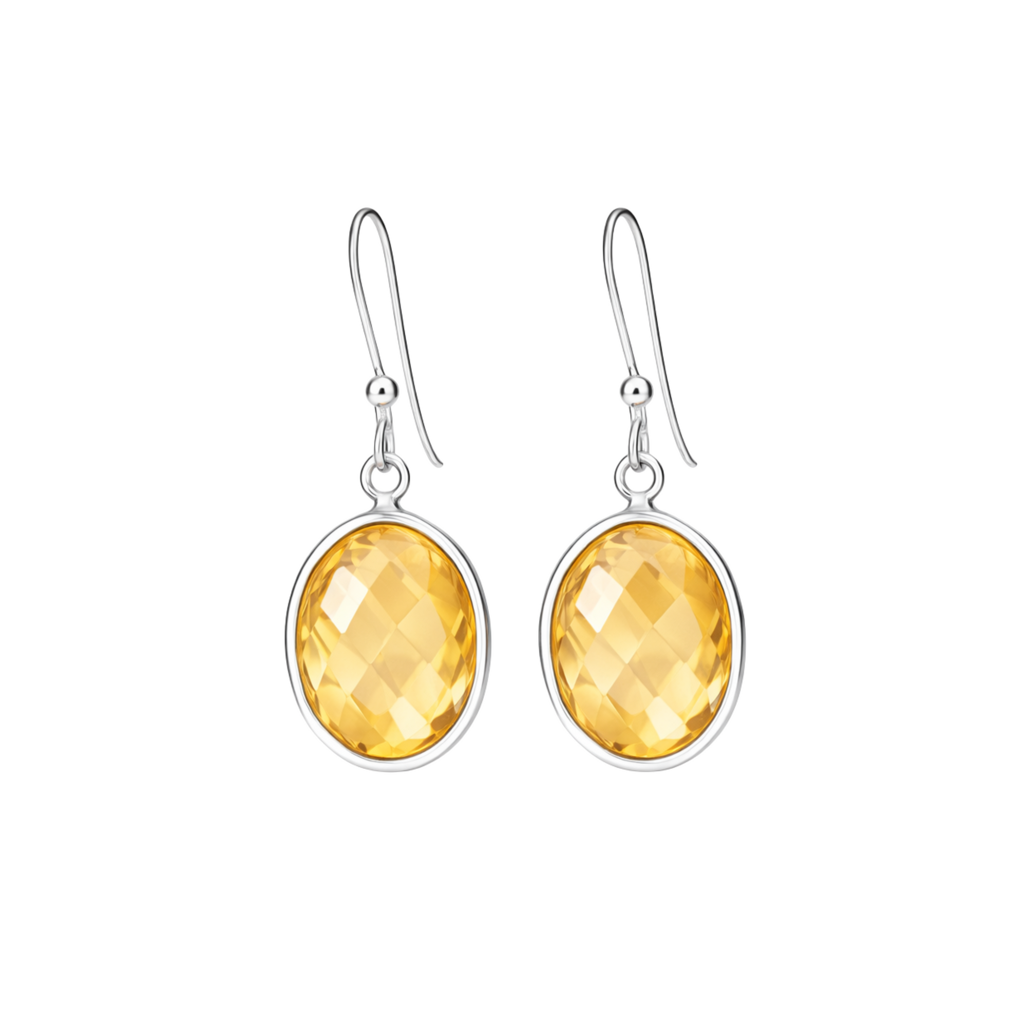 Citrine rose cut earrings