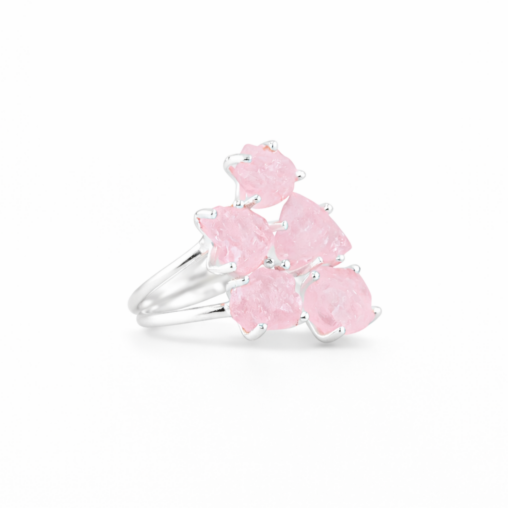 Pink morganite asteroid ring